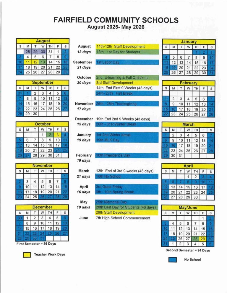 Fairfield University Academic Calendar
