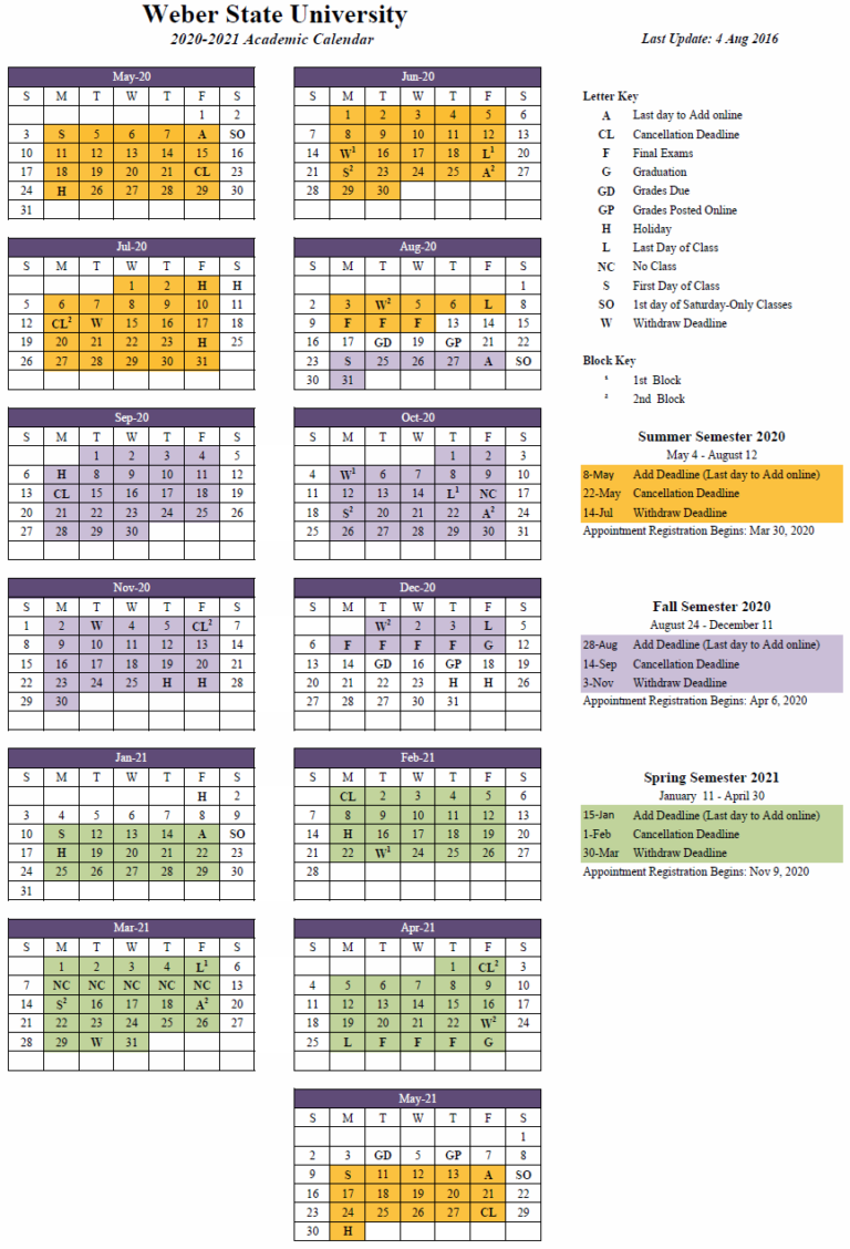 Wsu Academic Calendar
