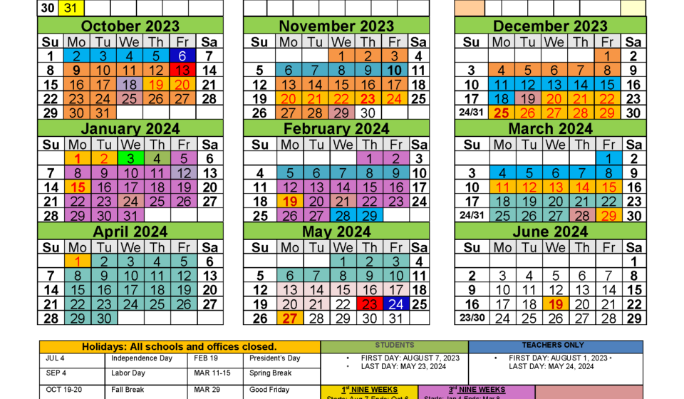 2023 2024 MASD Academic Calendar 1 Page 1