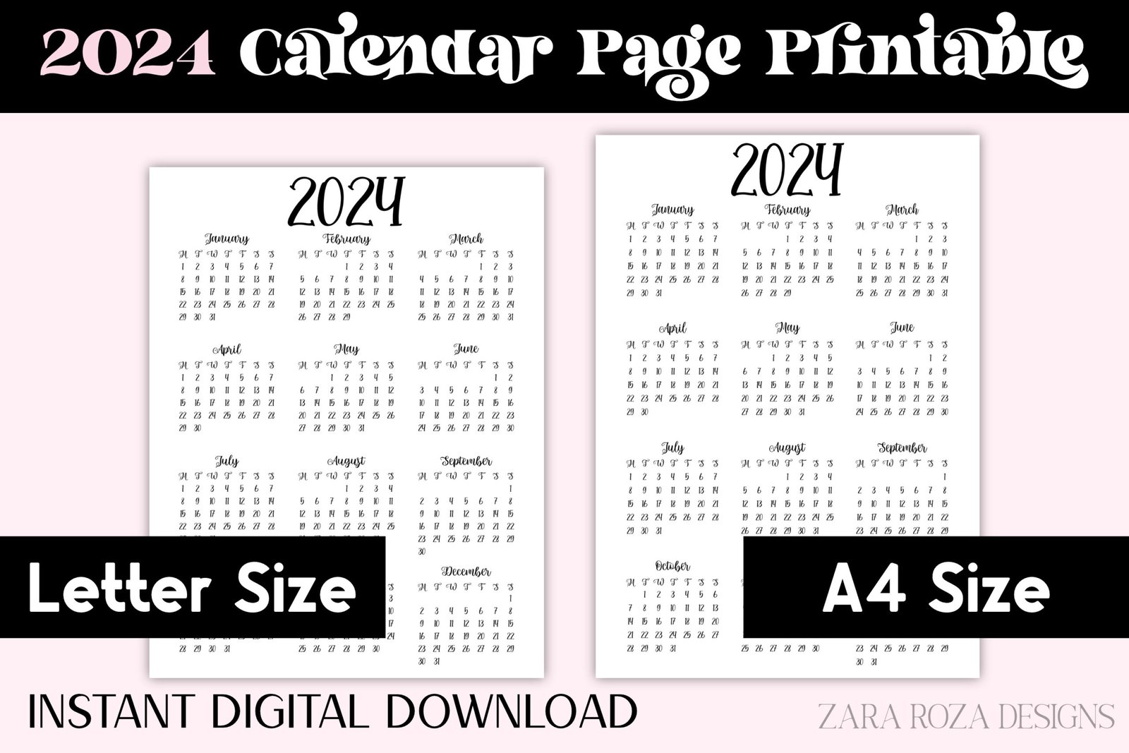 2024 Calendar Printable Retro Page Graphics 83999945 1 scaled