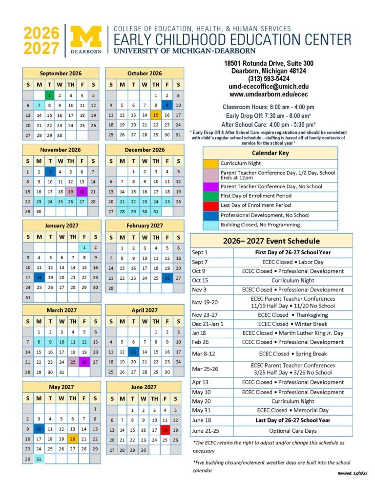 Umich Academic Calendar 26-27