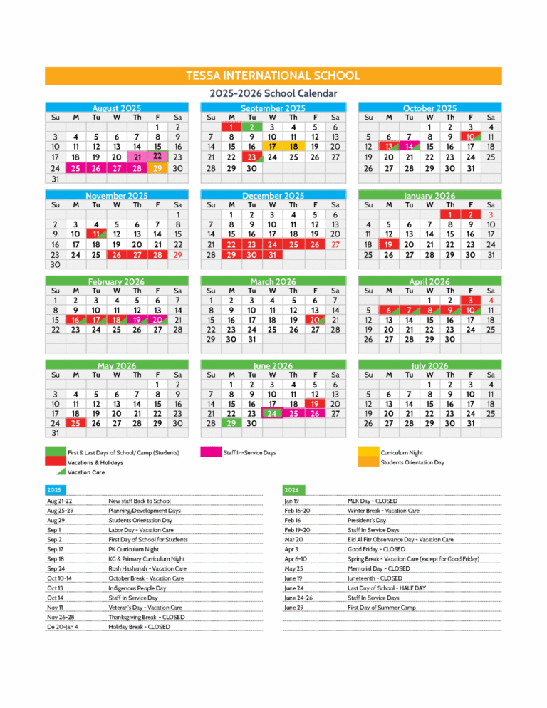 Academic Calendar 2025-26