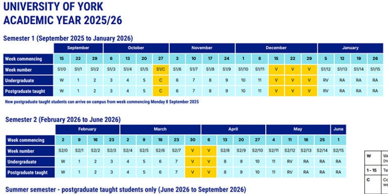 York Academic Calendar