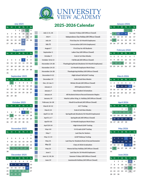 Uva Academic Calendar 26-27