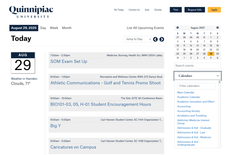 Quinnipiac Academic Calendar
