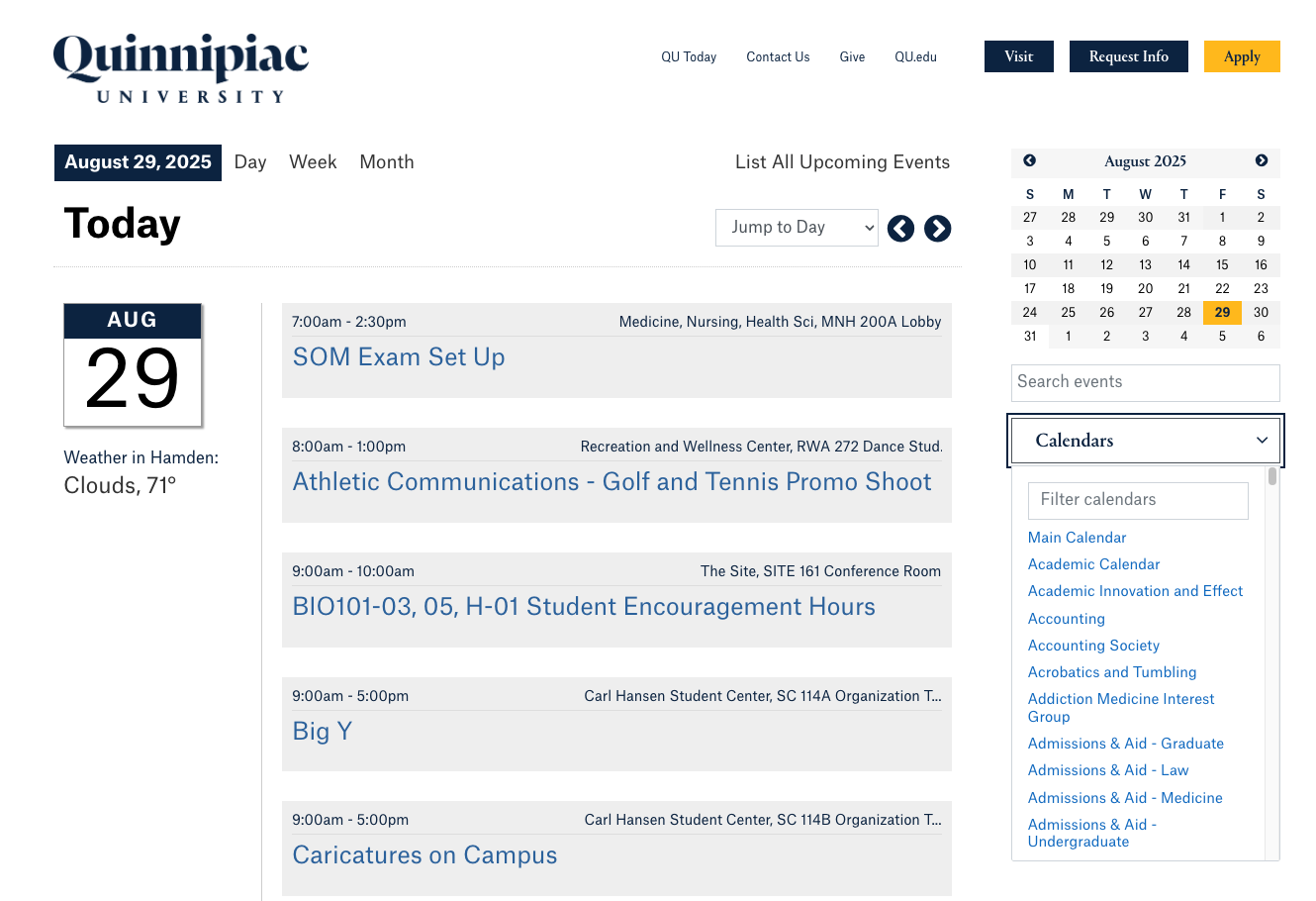 calendar selector