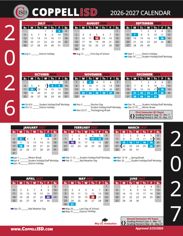 Texas Tech Academic Calendar 26-27