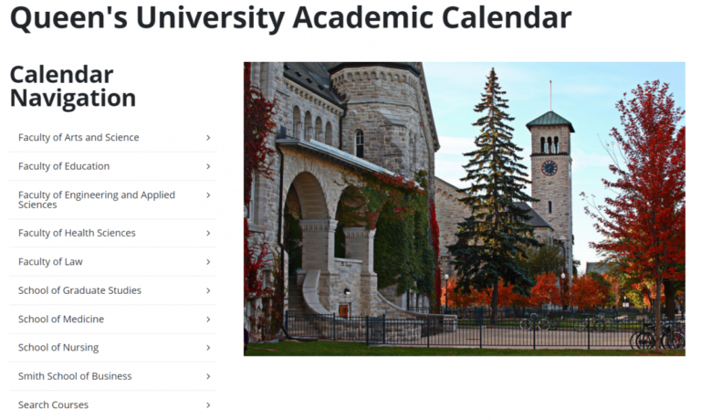Queens Academic Calendar