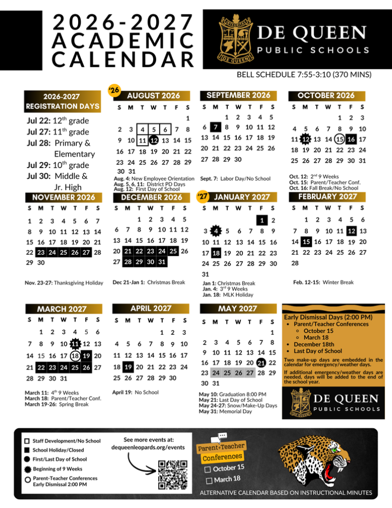 Academic Calendar Queens 2026-27