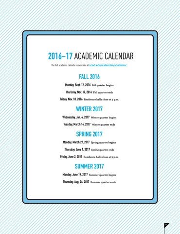 Scad Academic Calendar