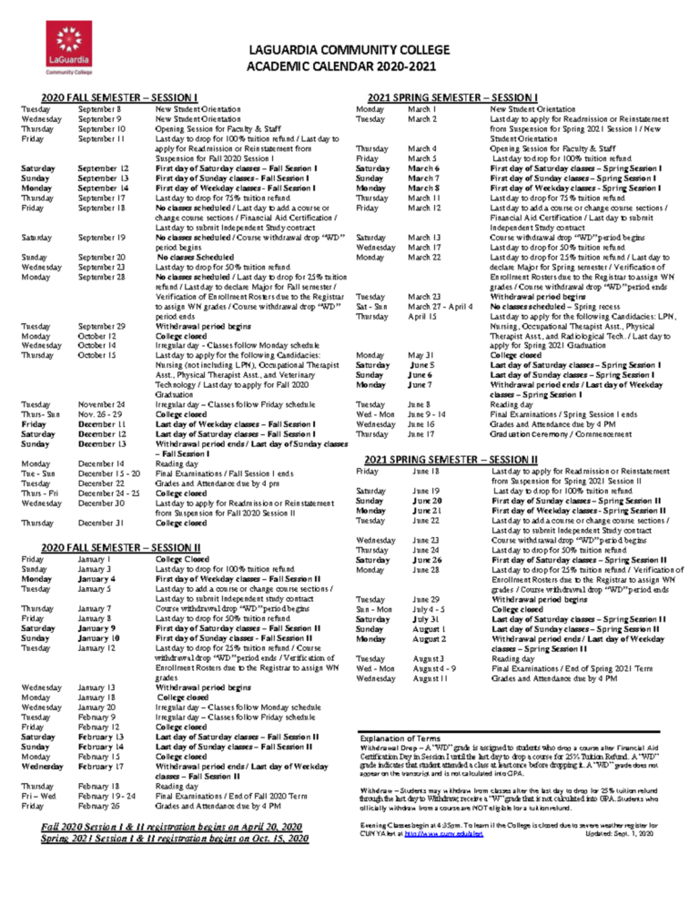 Lagcc Academic Calendar