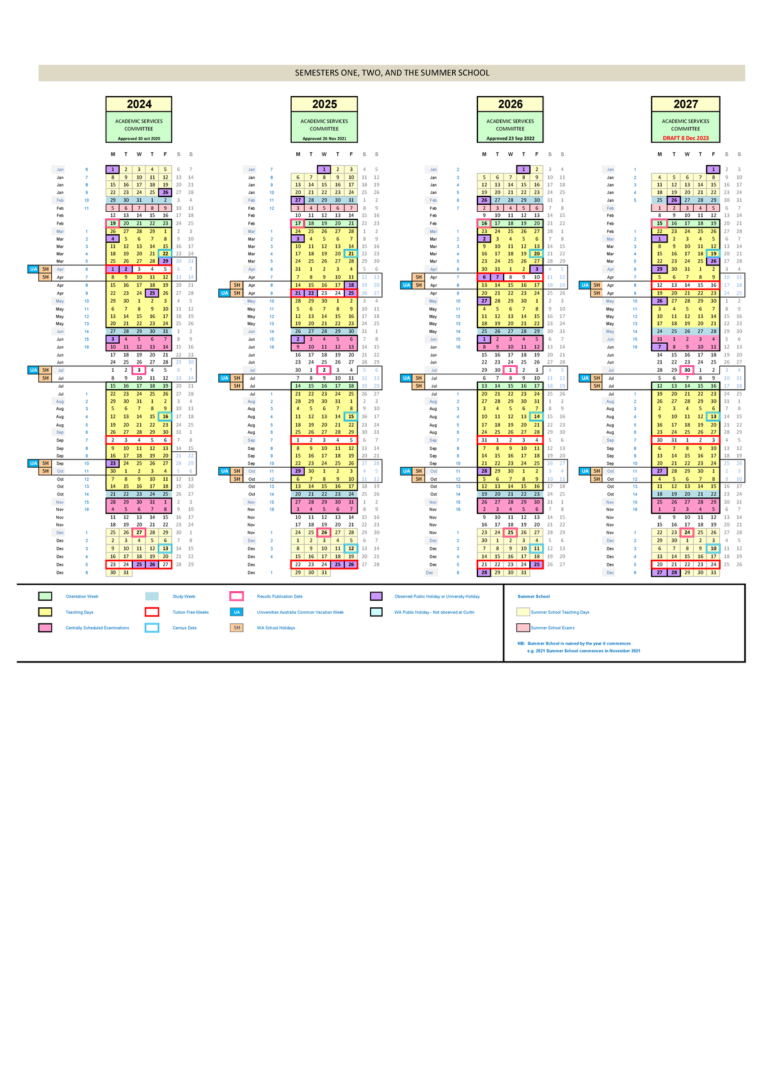 Curtin Academic Calendar