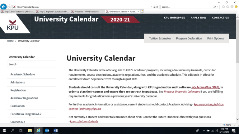 Kpu Academic Calendar