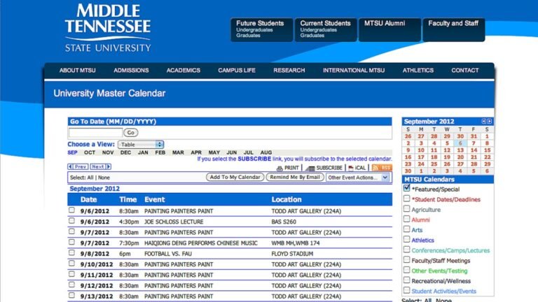Mtsu Academic Calendar