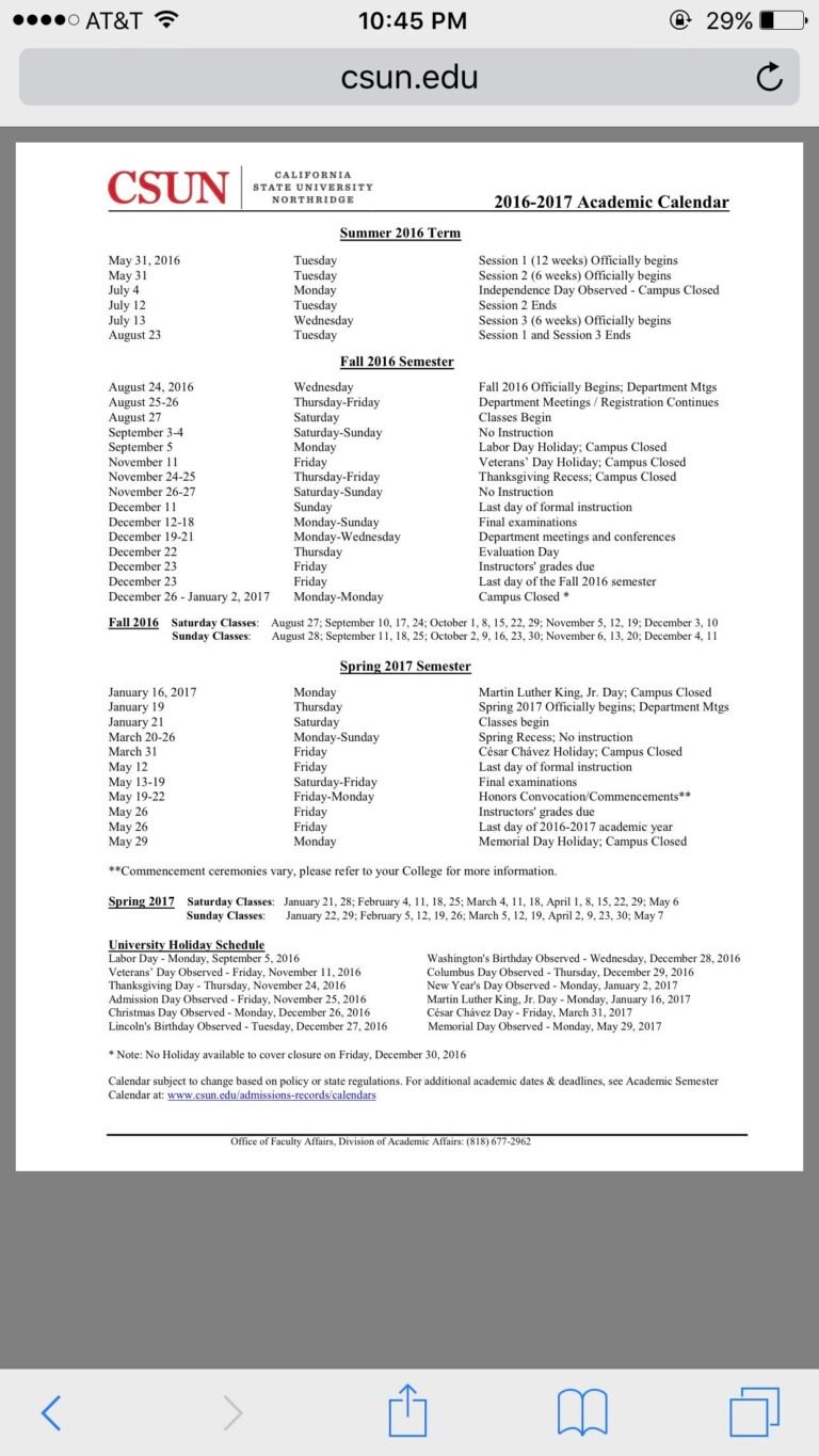Csun Academic Calendar 26-27